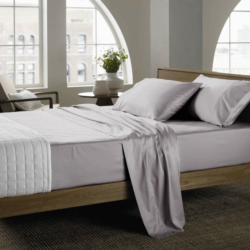 King Size Premium Cotton Fitted Sheet Only  300 Thread Count Pure Natural Cotton Fabric  14 Deep PocketBreathableUltra Soft  Silky KingDark Grey