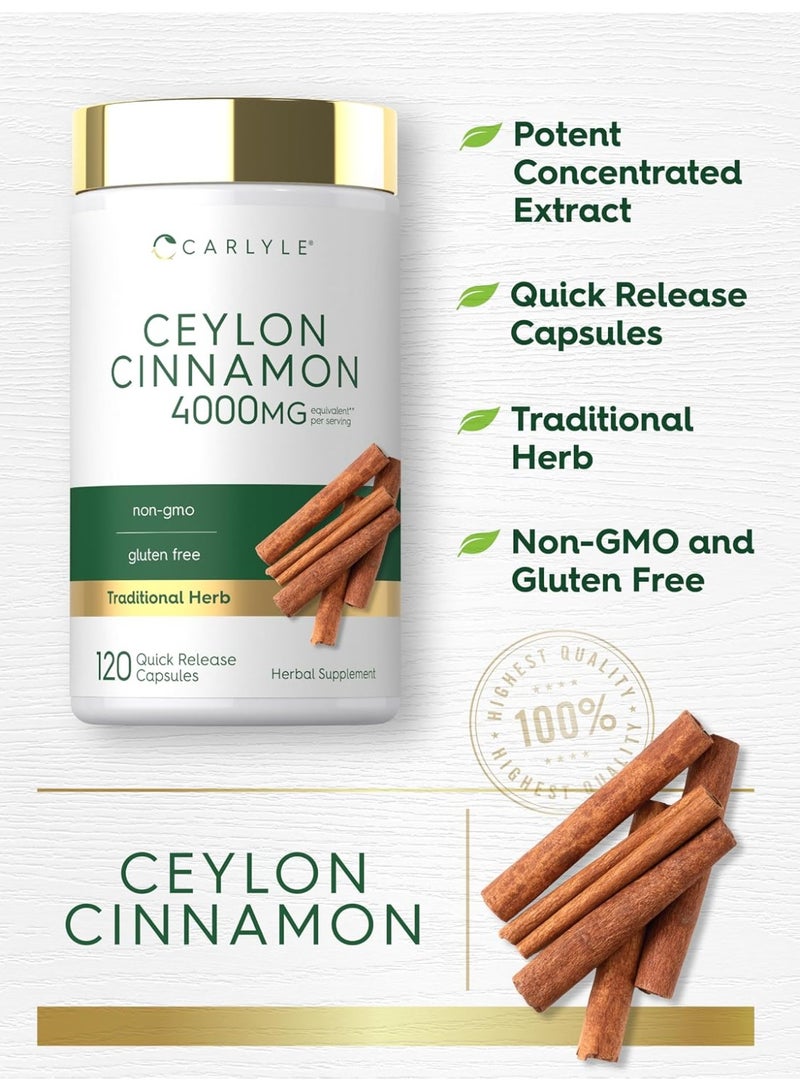 Carlyle Ceylon Cinnamon Capsules 4000 mg 120 Capsules - Image 4