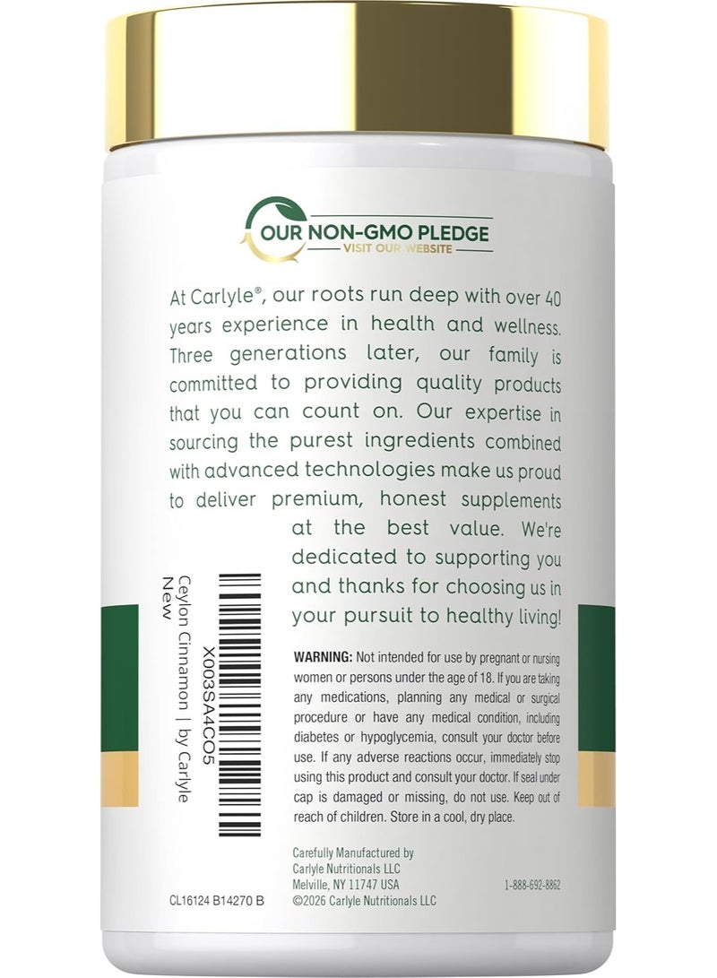 Carlyle Ceylon Cinnamon Capsules 4000 mg 120 Capsules - Image 3