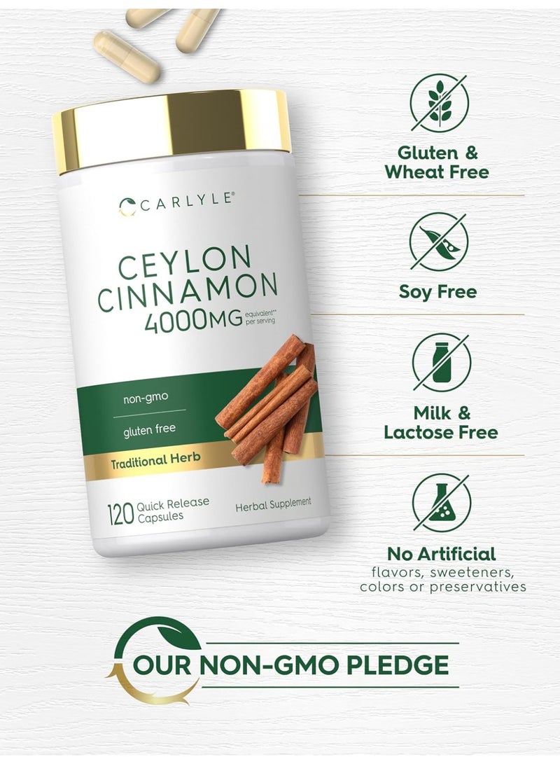 Carlyle Ceylon Cinnamon Capsules 4000 mg 120 Capsules - Image 5