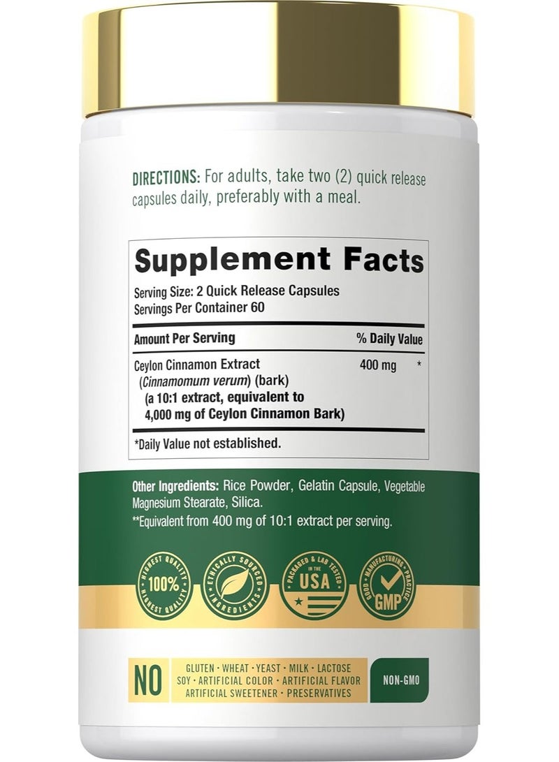 Carlyle Ceylon Cinnamon Capsules 4000 mg 120 Capsules - Image 2