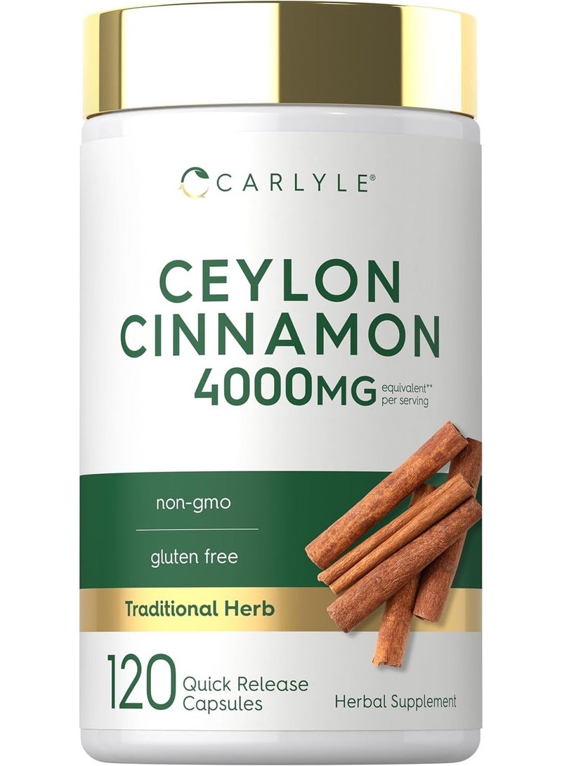 Carlyle Ceylon Cinnamon Capsules 4000 mg 120 Capsules - Image 1