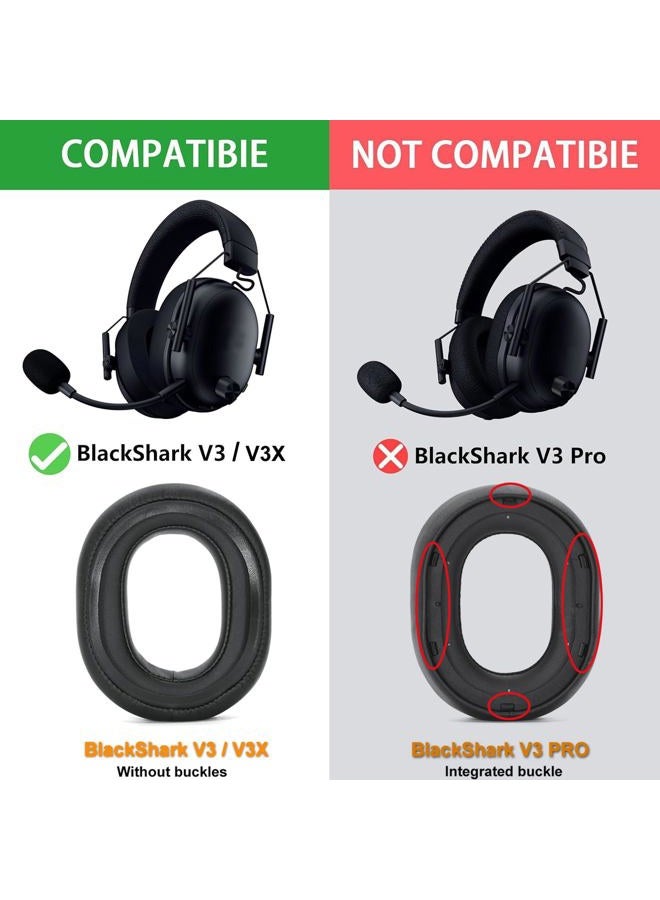 defean BlackShark V3 Cooling Gel Earpads and Mic Foam Replacement Ear Pads Ear Cushions Compatible with Razer BlackShark V3 / V3X Wireless ANC Gaming Headset(Do Not Fit Razer BlackShark V3 Pro) - Image 3