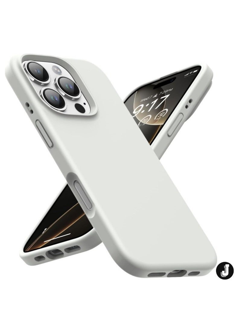 JAJEEK "Premium Soft Liquid Silicone Case for iPhone 16 Pro – Silky Soft Touch Full-Body Protective Bumper (Antique White)" - Image 1