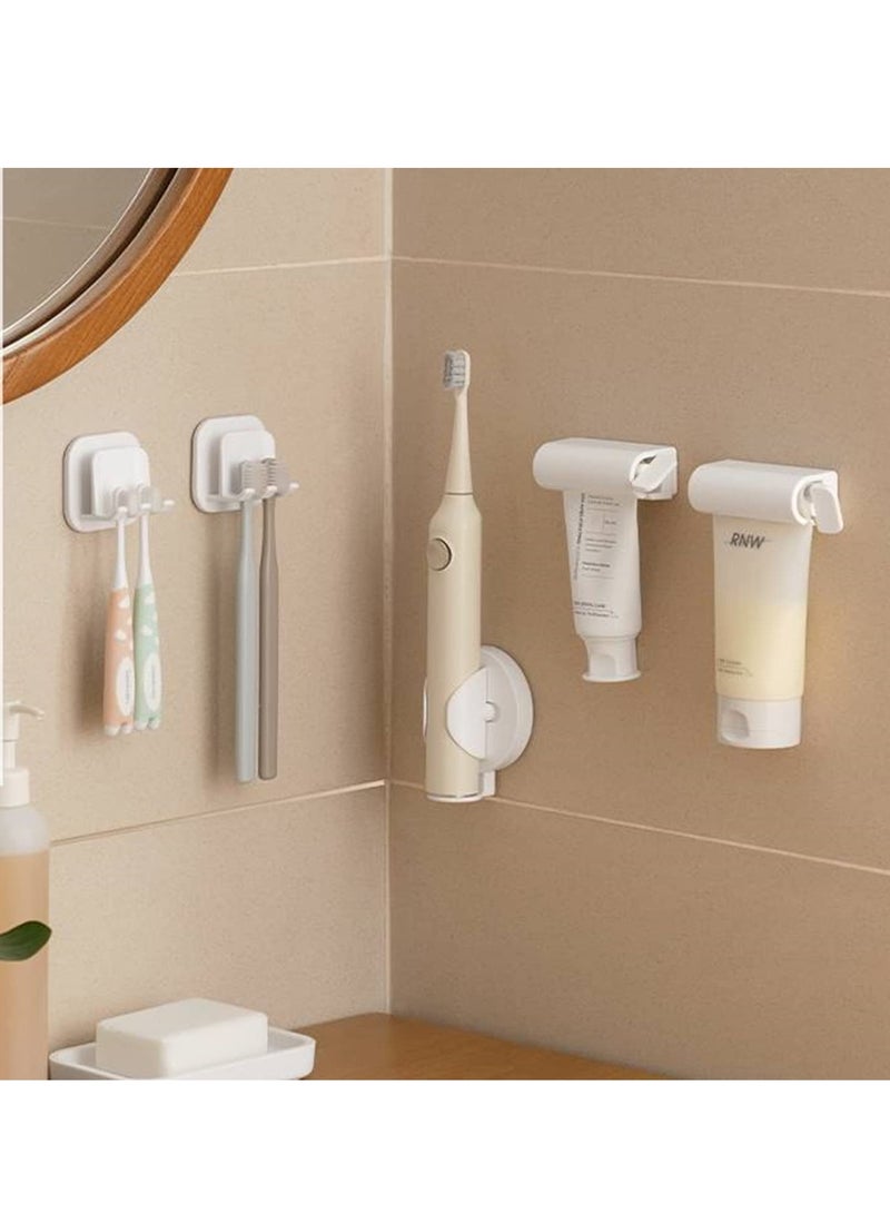KASTWAVE Wall-mounted Rolling Tube Toothpaste Squeezer Magnetic suction type Toothpaste Seat Holder Stand Rotate Toothpaste Dispenser for Bathroom (white/3 piece) - Image 2