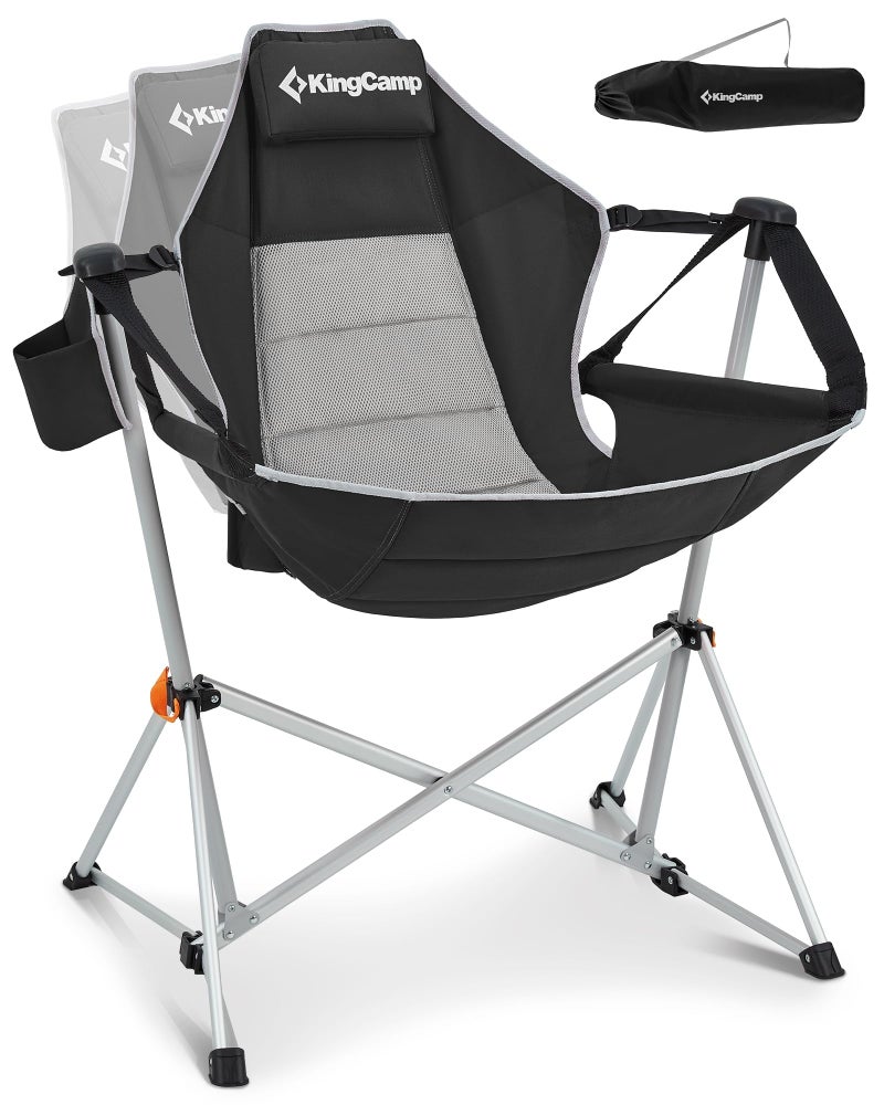 KingCamp Hammock Camping Chair, Swinging Portable Folding Camp Chairs for Adults Max 400lbs Heavy Duty Foldable Oversized Rocker with Aluminum Alloy Frame Cup Holder for Outdoor Beach Patio Sport - Image 1