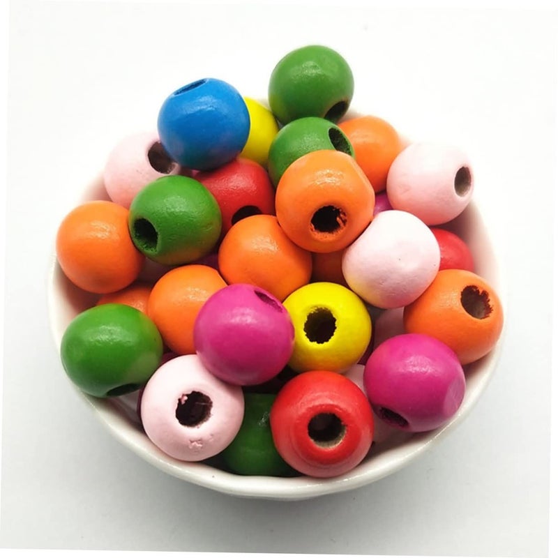 200 Pieces Colorful Wooden Round Loose Beads For DIY Jewelry Necklace Making Craft Decor For Adults Boys And Girls - Image 4