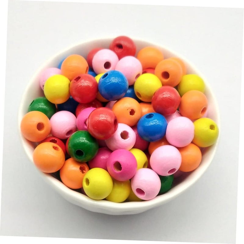 200 Pieces Colorful Wooden Round Loose Beads For DIY Jewelry Necklace Making Craft Decor For Adults Boys And Girls - Image 5