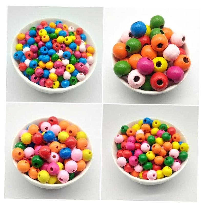 200 Pieces Colorful Wooden Round Loose Beads For DIY Jewelry Necklace Making Craft Decor For Adults Boys And Girls - Image 3
