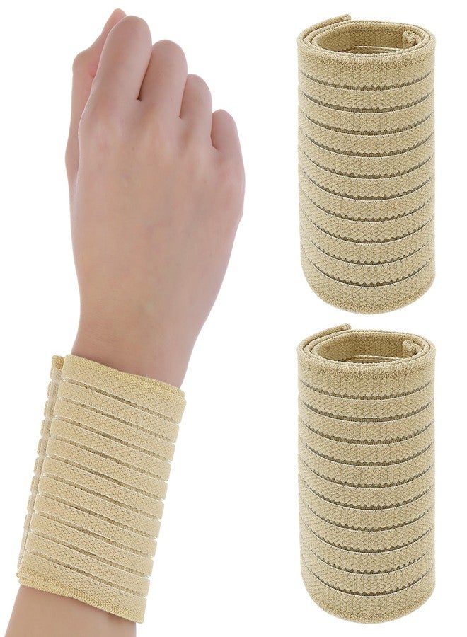 WY LIGHTING LEVEL 2 PCS Elastic Wrist Support Band Wrap Breathable Wrist Brace Adjustable Wrist Straps Support Relieves Wrist Pain Arthritis Tendonitis Sports Use for Men and Women Right & Left (Nude) - Image 5