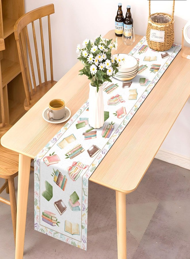 Pudodo Book Table Runner Read Across America Day One for The Books Themed Birthday Party Decoration First Chapter Kitchen Dining Room Home Decor (13" x 72") - Image 2