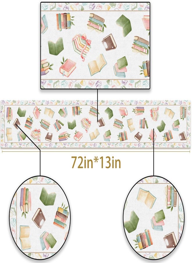 Pudodo Book Table Runner Read Across America Day One for The Books Themed Birthday Party Decoration First Chapter Kitchen Dining Room Home Decor (13" x 72") - Image 3