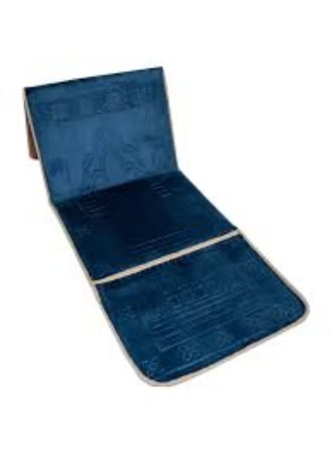 أكاليكس سجادة صلاة قابلة للطي 2 في 1 ومسند ظهر أزرق داكن - Image 1