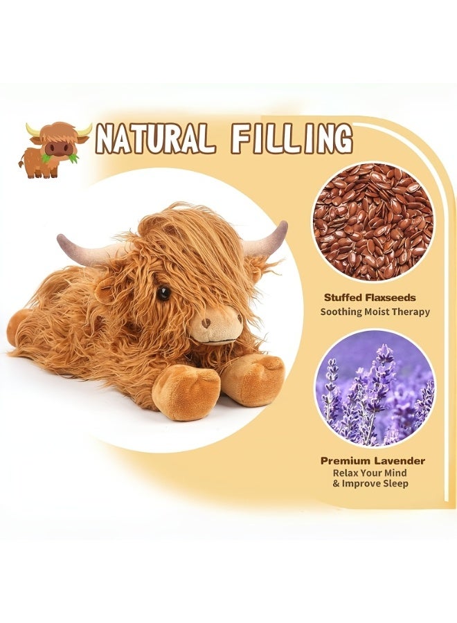 Highland Cow Plush Toy, 1.1 Lb Lavender Scented Plush Doll, Cute Cow Pillow, Sofa Decoration, Stress-Relieving Gift For Women And Children, 30cm - Image 3