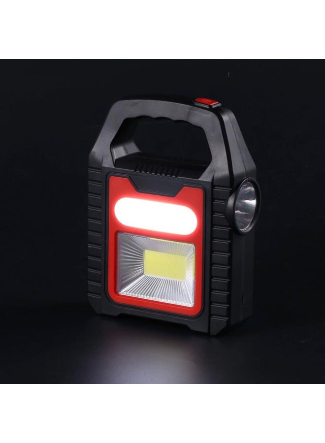 Strong Light Long-range Solar Flashlight LED Searchlight Rechargeable COB Maintenance Light Flood Light Flashlight-Color:Blue Led  - Image 5