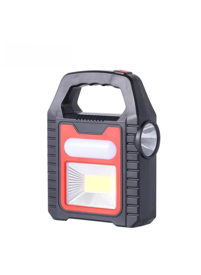 Strong Light Long-range Solar Flashlight LED Searchlight Rechargeable COB Maintenance Light Flood Light Flashlight-Color:Blue Led  - Image 2