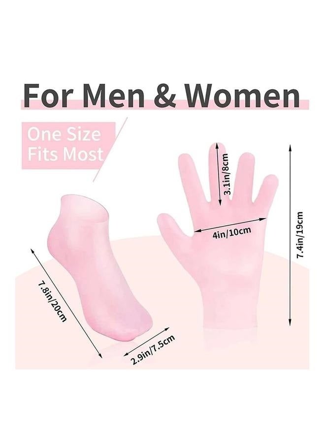 Generic Silicone Moisturizing Gloves and Socks Set Gel Gloves and Socks Callus Remover Socks Foot Care Socks for Moisturizing Soften Dry Rough and Cracked Hands Feet - Image 2