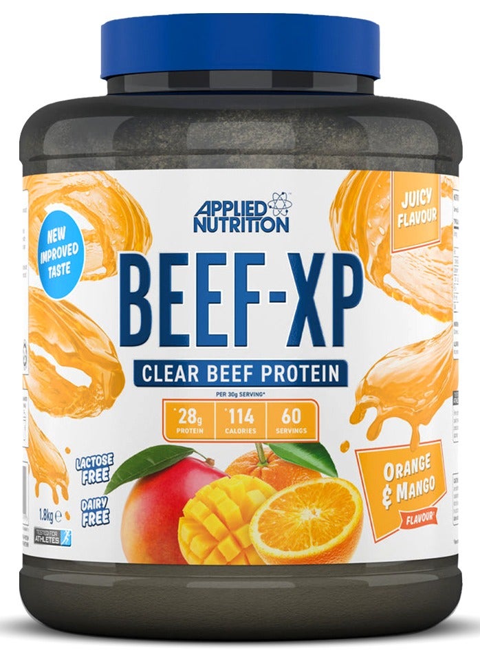 Applied Nutrition Beef Xp Clear protein isolate (Orange Mango) 1.8 kg - 28g Protein, Lactose Free, Dairy free