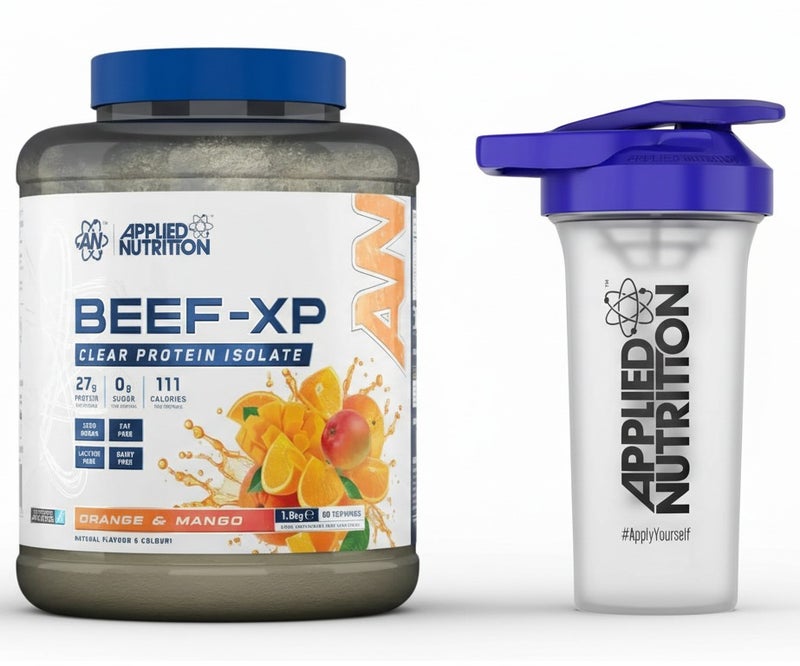 Applied Nutrition Beef-XP Clear Protein Isolate Orange Mango 1.8kg, 27g Protein Per Serving, Hydrolyzed Beef Protein Powder,Low Fat, Zero Sugar Sports Nutrition Drink - Image 1