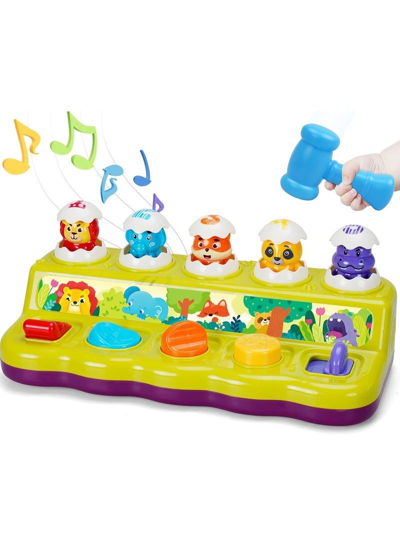 لعبة منبثقة للاطفال الصغار مع الموسيقى والضوء، العاب مونتيسوري للاسباب والتأثير للاطفال بعمر 12 و16 و18 شهر، العاب التعلم المبكر للاولاد والبنات بعمر 1 و2 و3 سنوات. - Image 1