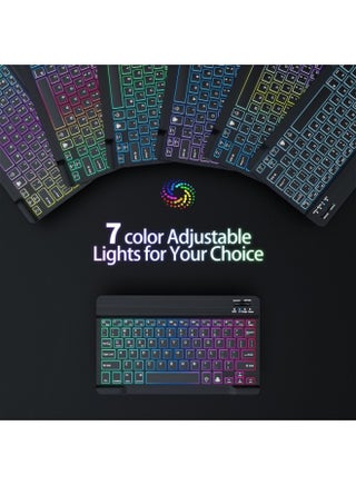 For Ipad Mobile Phone Tablet Computer Mute Wonderful Control Bluetooth Keyboard Wireless Charging Keyboard Mouse Suit Keyboard-Color:10inch Colorful Backlight (rgb Three Colors)-Product Type:Full Color Pink (comes With Data Cable) - pzsku/Z73099E55D6CD598AD71BZ/45/1746230592/b983cb6c-78c7-485b-86c1-a660abeb2a90