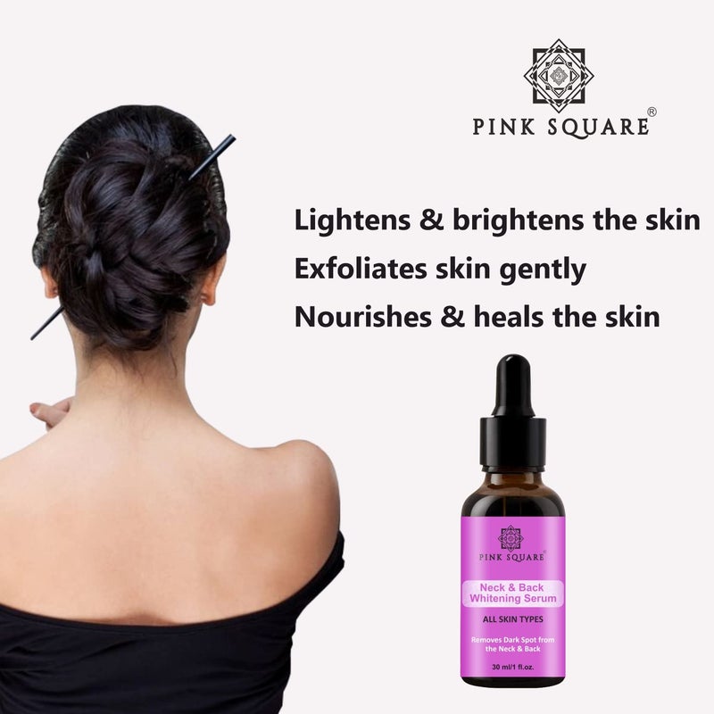 Pink Square Neck  Back Lightening Serum  Fades Dark Spots  Reduce Pigmentation  Corrects Uneven Skin Tone Pack of 1 of 30ML - Image 2