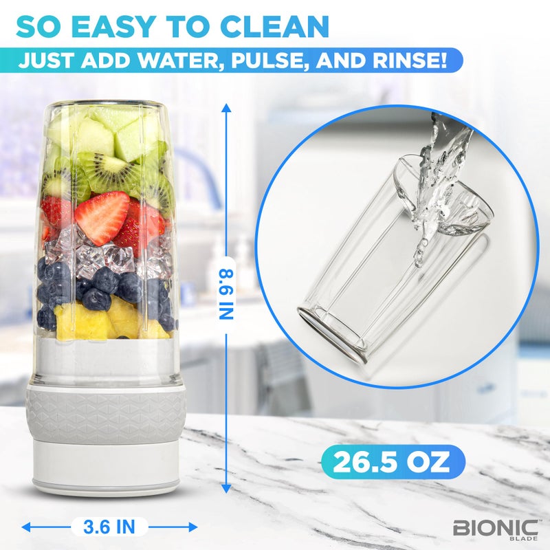 Emson Bionic Blade Personal-Sized Blender 26 oz., BPA-Free, Cordless, Rechargeable 18,000 RPM Portable Blender for Shakes and Smoothies Mini Blender Portable 8.6" Tall, Seen On TV  - Image 5