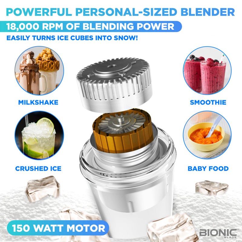 Emson Bionic Blade Personal-Sized Blender 26 oz., BPA-Free, Cordless, Rechargeable 18,000 RPM Portable Blender for Shakes and Smoothies Mini Blender Portable 8.6" Tall, Seen On TV  - Image 2