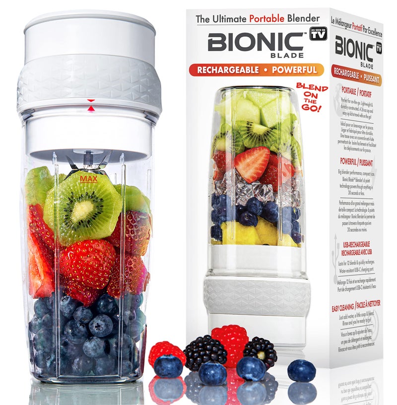 Emson Bionic Blade Personal-Sized Blender 26 oz., BPA-Free, Cordless, Rechargeable 18,000 RPM Portable Blender for Shakes and Smoothies Mini Blender Portable 8.6" Tall, Seen On TV  - Image 1
