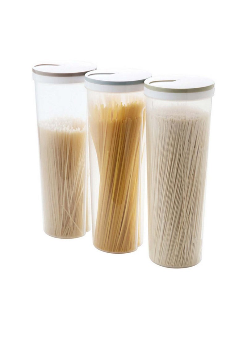 Y&D Noodle Storage Box, Food Container, Cylinder Shaped Spaghetti Canister Cereal Crisper Nuts Beans Grain for Dry Goods, Pasta, Spices(3 Pcs) - Image 1