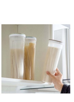 Y&D Noodle Storage Box, Food Container, Cylinder Shaped Spaghetti Canister Cereal Crisper Nuts Beans Grain for Dry Goods, Pasta, Spices(3 Pcs)  - Image 4