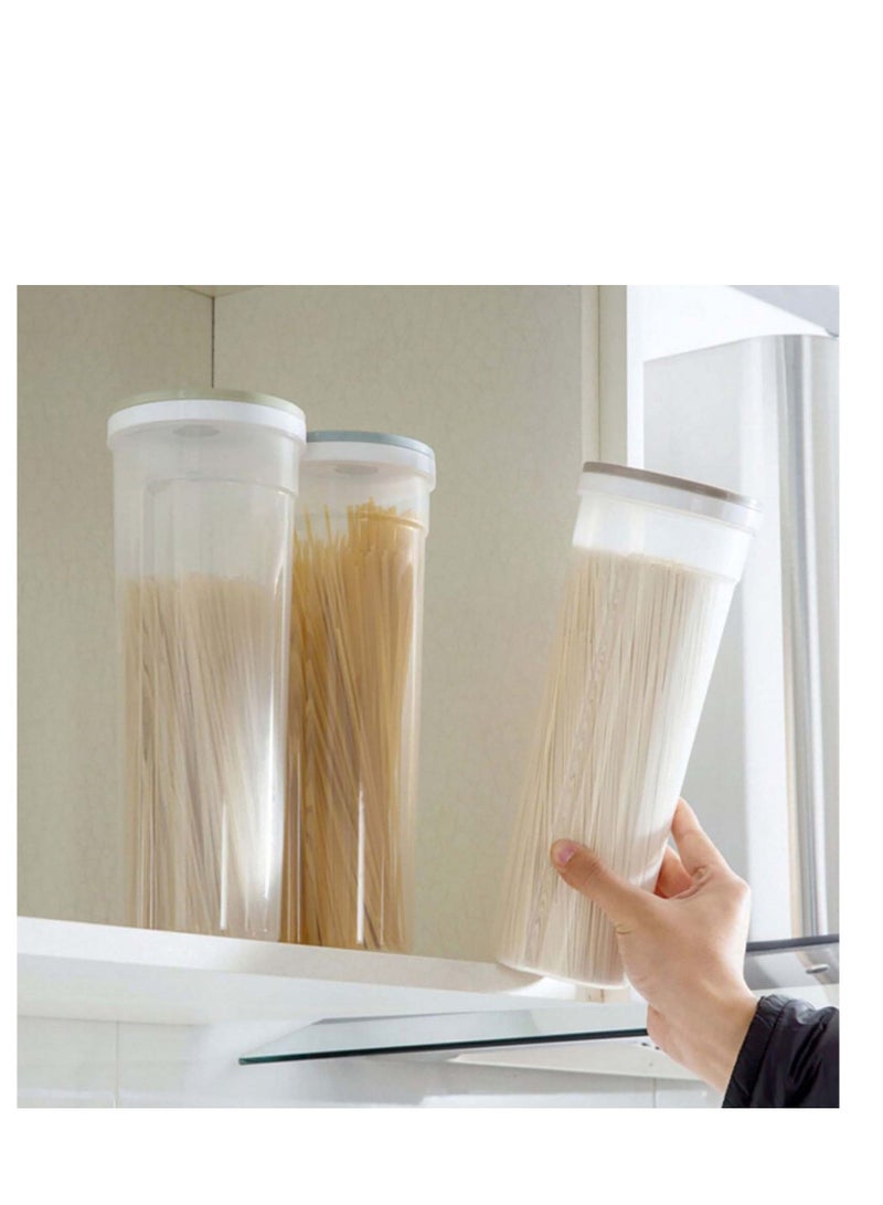 Y&D Noodle Storage Box, Food Container, Cylinder Shaped Spaghetti Canister Cereal Crisper Nuts Beans Grain for Dry Goods, Pasta, Spices(3 Pcs) - Image 4