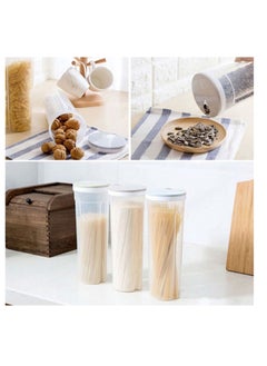 Y&D Noodle Storage Box, Food Container, Cylinder Shaped Spaghetti Canister Cereal Crisper Nuts Beans Grain for Dry Goods, Pasta, Spices(3 Pcs)  - Image 2