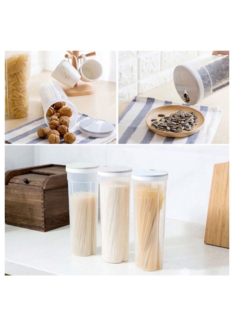 Y&D Noodle Storage Box, Food Container, Cylinder Shaped Spaghetti Canister Cereal Crisper Nuts Beans Grain for Dry Goods, Pasta, Spices(3 Pcs) - Image 2