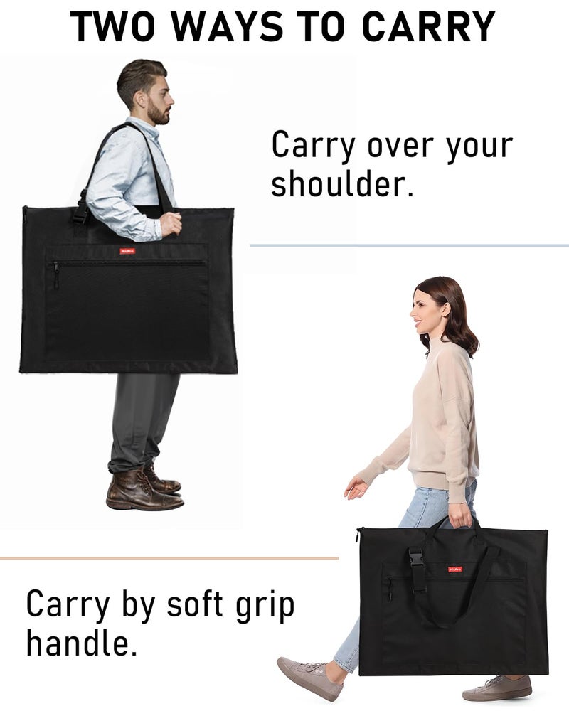 Nicpro Light Weight Art Portfolio Bag, 18x 24 Inches Waterproof Nylon Art Portfolio Case with Shoulder & Handle Carry, for Artwork, Poster, Sketch Drawing, Canvas, Photography, Solar Panel Storage - Image 2