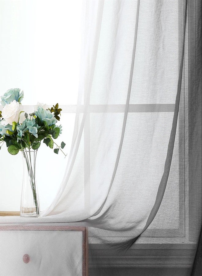 G2000 Sheer & Drapes 84 Inch Grey and White Ombre Curtains for Bedroom & Living Room with Light Filtering & Grommet for Patio Sliding Glass Door (2 Panels Set) - Image 3