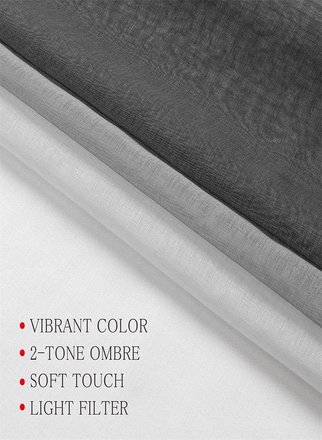 G2000 Sheer & Drapes 84 Inch Grey and White Ombre Curtains for Bedroom & Living Room with Light Filtering & Grommet for Patio Sliding Glass Door (2 Panels Set) - Image 4