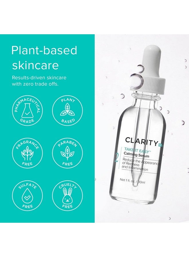 ClarityRx Take It Easy Calming Face Serum Natural Plantbased Antiredness Treatment For Sensitive Skin & Rosacea (1 Fl Oz) - Image 5