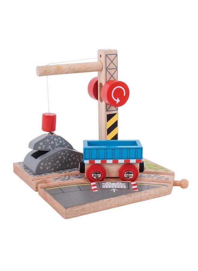 Bigjigs Rail Bigjigs Rail Gravel Wooden Crane for Wooden Train Sets - Quality Bigjigs Train Accessories, Compatible with Other Major Wooden Railway Brands  - Image 1