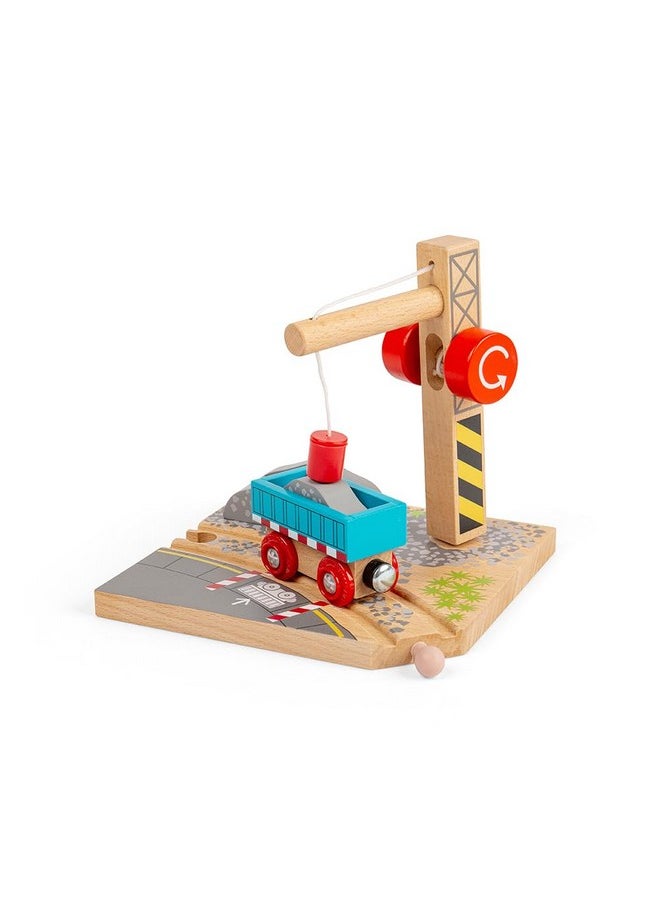 Bigjigs Rail Bigjigs Rail Gravel Wooden Crane for Wooden Train Sets - Quality Bigjigs Train Accessories, Compatible with Other Major Wooden Railway Brands  - Image 3