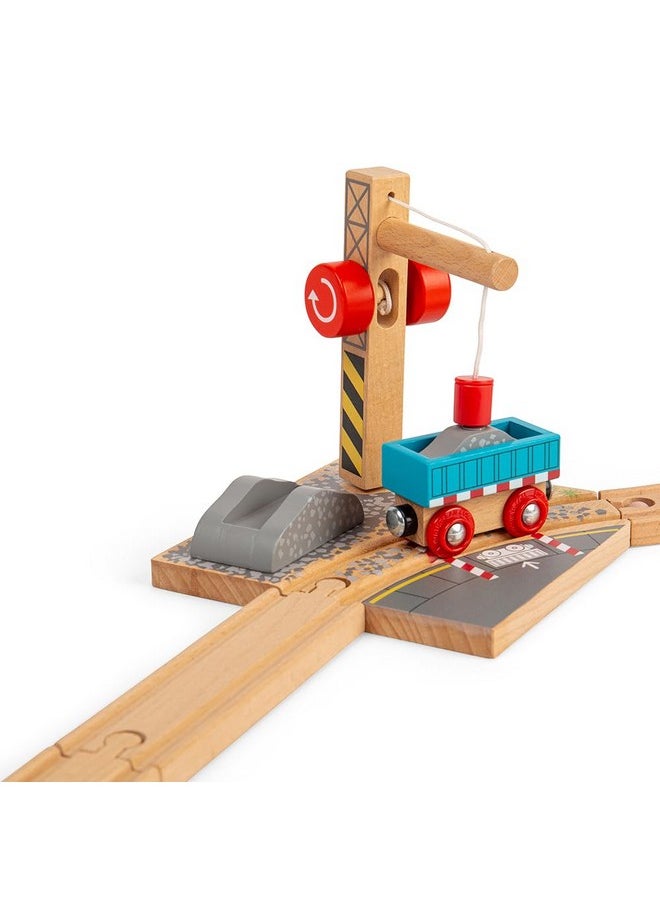 Bigjigs Rail Bigjigs Rail Gravel Wooden Crane for Wooden Train Sets - Quality Bigjigs Train Accessories, Compatible with Other Major Wooden Railway Brands  - Image 4
