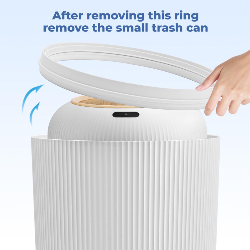 Pukomc 2 Pack Automatic Trash Can 12L /3 Gallon and 10L /2.64 Gallon Bathroom Trash Bin with Lid Touchless Small Smart Motion Sensor Garbage Cans for Kitchen, Bathroom,Living Room and Bedroom - Image 3