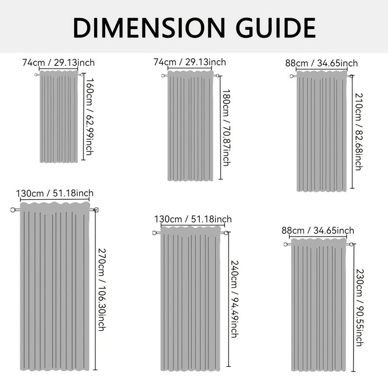 2pcs 100 Percent Light Blocking Thermal Insulated Curtain 74cm X 160cm Double Reinforced Blackout Drapes With Grommets For Bedroom Living Room Balcony - Image 2