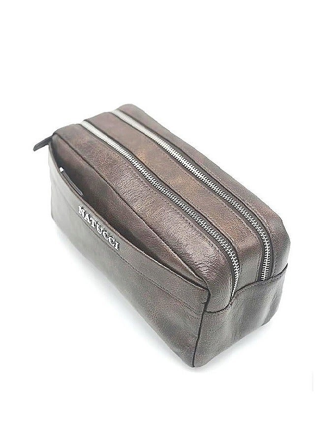 Natucci NATUCCI -Men's Leather Travel Bag GL206-1-dark brown - Image 2