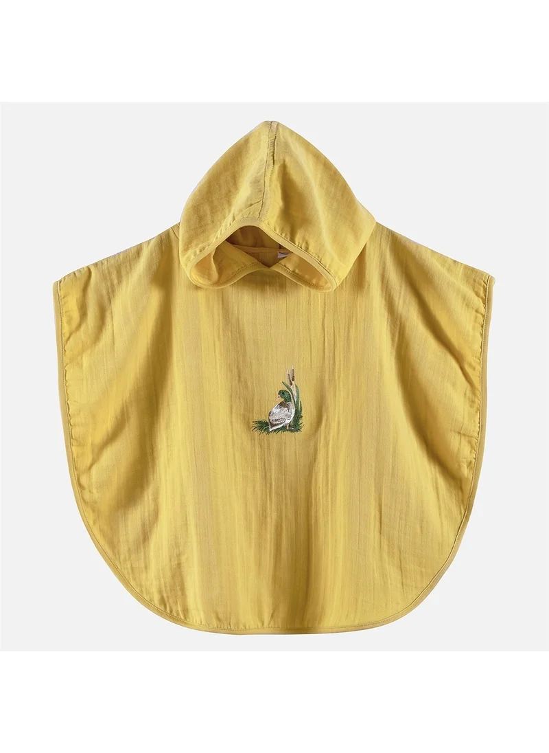 Miespiga Duck Embroidered Children's Muslin Poncho