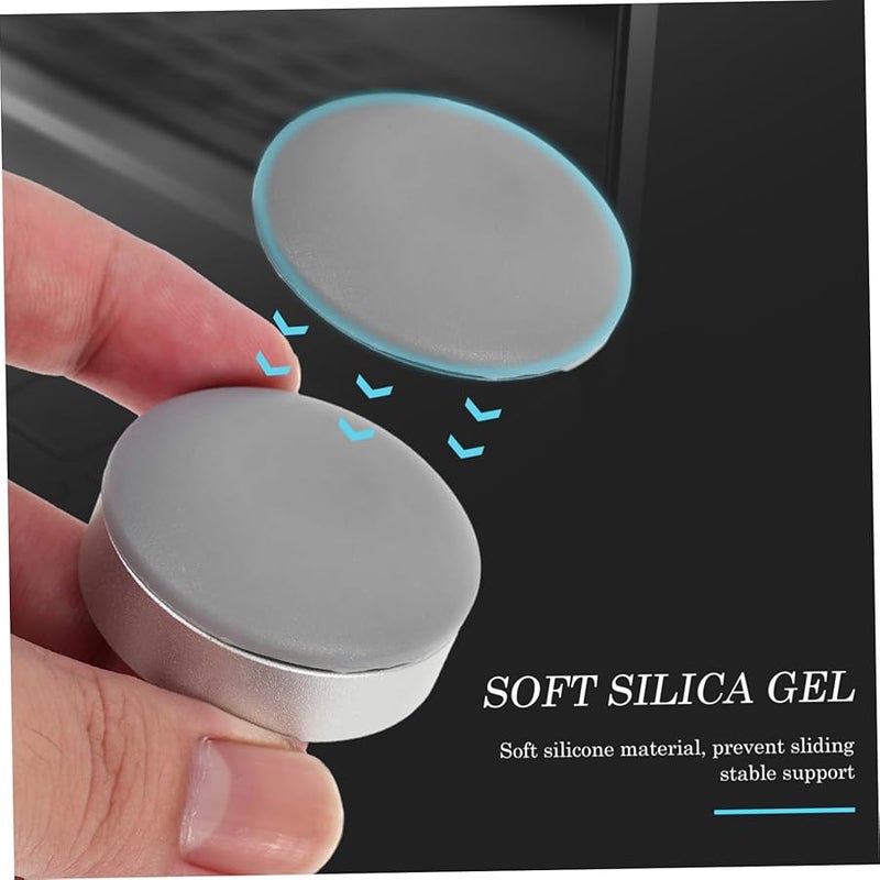 SECFOU 2 Pack Aluminum Laptop Stand Portable Adjustable Height Silver Gray Cooling Riser - Image 5