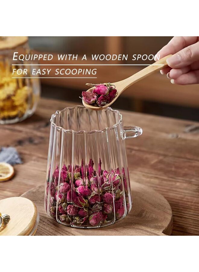 Sugar Bowls Sugar Container 25.36 FL OZ Glass Coffee Canister Airtight Food Storage Jar with Lid and Spoon Candy Jar Coffee Bar Accessories Storage Beans Powder (Oval) - Image 3