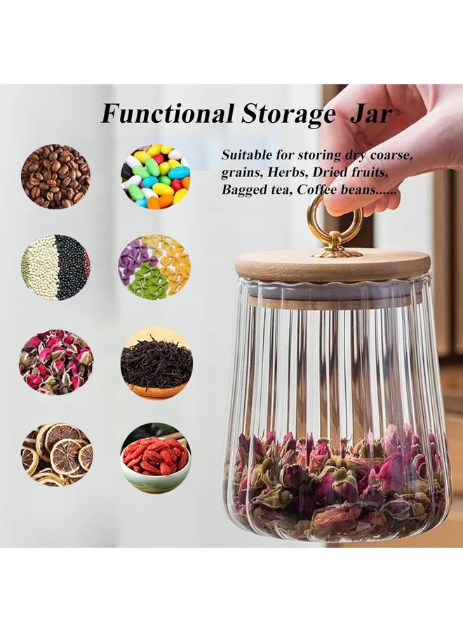 Sugar Bowls Sugar Container 25.36 FL OZ Glass Coffee Canister Airtight Food Storage Jar with Lid and Spoon Candy Jar Coffee Bar Accessories Storage Beans Powder (Oval) - Image 5