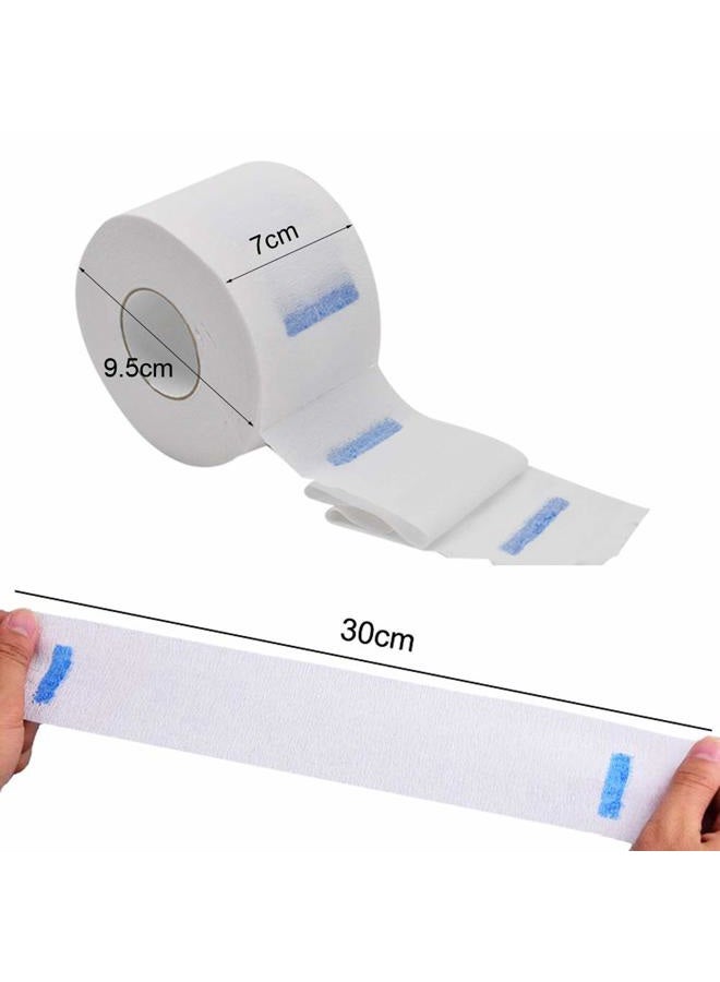 Quupy 2 Rolls 170 Counts Disposable Barber Neck Strip Stretchy Paper Neck Band Neck Paper Hairdressing Stretchy Wrap Barber Accessories for Salon Haircutting Styling - Image 2