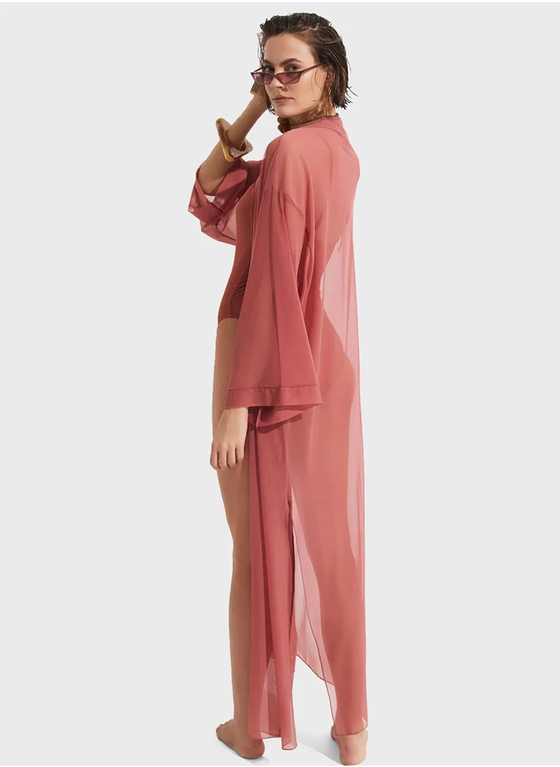 جون Mesh Longline Kimono